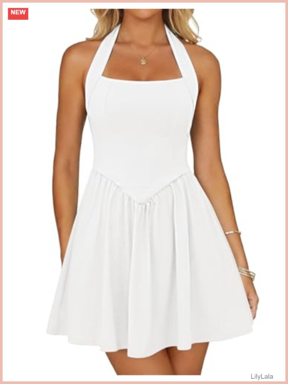 Women Halter Sleeveless Mini Dress Cocktail Homecoming Party